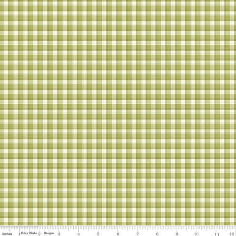 18" End of Bolt piece - SALE Adel in Spring Plaid C11427 Asparagus - Riley Blake Designs - Geometric Green - Quilting Cotton Fabric