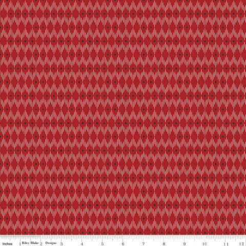 CLEARANCE Into the Woods Line Dot C11395 Red - Riley Blake Designs - Geometric Lines Dots - Quilting Cotton Fabric