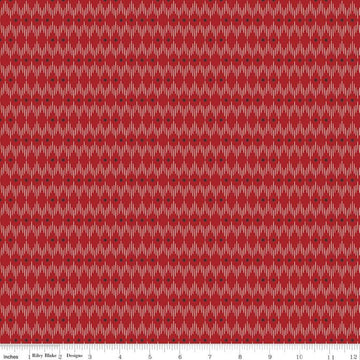 11" End of Bolt - CLEARANCE Into the Woods Line Dot C11395 Red - Riley Blake Designs - Geometric Lines Dots - Quilting Cotton Fabric