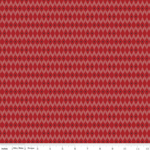 SALE Into the Woods Line Dot C11395 Red - Riley Blake Designs - Geometric Lines Dots - Quilting Cotton Fabric