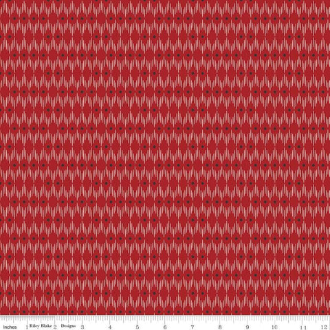 CLEARANCE Into the Woods Line Dot C11395 Red - Riley Blake Designs - Geometric Lines Dots - Quilting Cotton Fabric