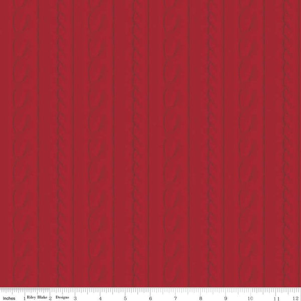 Fat Quarter End of Bolt - SALE Mister Rogers' Neighborhood Sweater Stripe C11464 Red - Riley Blake - Childhood Fred - Quilting Cotton Fabric