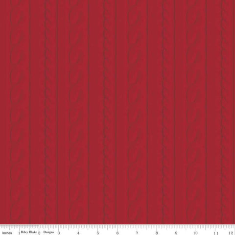 9" End of Bolt - SALE Mister Rogers' Neighborhood Sweater Stripe C11464 Red - Riley Blake - Childhood Fred Rogers - Quilting Cotton Fabric