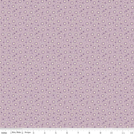 Fat Quarter End of Bolt - SALE Adel in Spring Seeds C11428 Lilac - Riley Blake Designs - Circles Dots Purple - Quilting Cotton Fabric