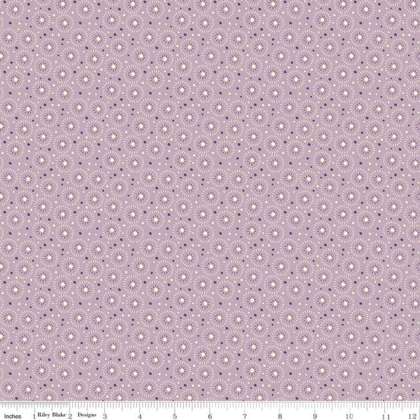 Fat Quarter End of Bolt - DEAL Adel in Spring Seeds C11428 Lilac - Riley Blake Designs - Circles Dots Purple - Quilting Cotton Fabric