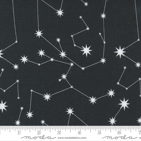 Fat Quarter End of Bolt - SALE Nocturnal Constellation 48333 Night - Moda Fabrics - Constellations Stars White Black  Quilting Cotton Fabric
