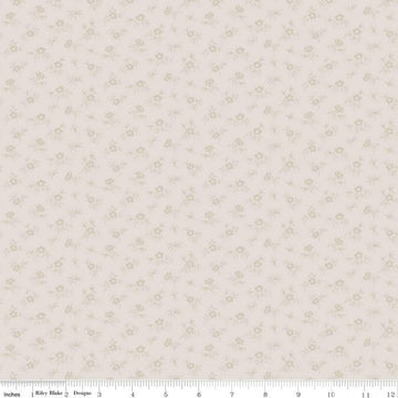 19" End of Bolt Piece - Buttercup Blooms Ditsy C11156 Cream - Riley Blake Designs - Tone-on-Tone Floral Flowers - Quilting Cotton Fabric