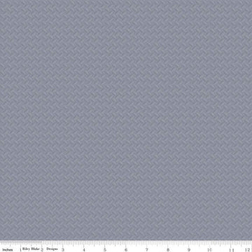 Fat Quarter End of Bolt - CAT Junior Crew Steel Plate C11473 Gray - Riley Blake - Juvenile Construction Tone-on-Tone - Quilting Cotton