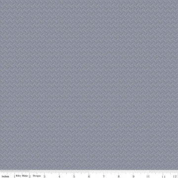 12" End of Bolt - CAT Junior Crew Steel Plate C11473 Gray - Riley Blake - Juvenile Construction Tone-on-Tone Geometric - Quilting Cotton