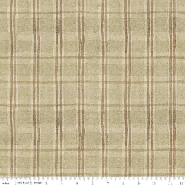 26" End of Bolt - SALE For the Love of Nature Plaid C11376 Pearl - Riley Blake Designs - Quilting Cotton Fabric