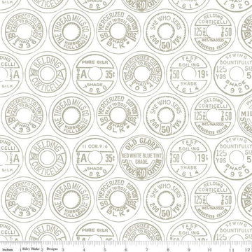 21" End of Bolt - SALE Best of She Who Sews Low Volume Spool Tops C11338 Gray - Riley Blake Designs - Sewing - Quilting Cotton Fabric