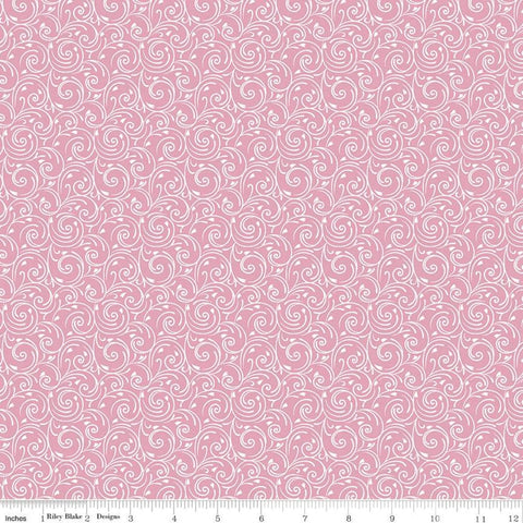 SALE Falling in Love Swirls C11282 Pink - Riley Blake Designs - Valentine's Day Valentines White Swirls on Pink - Quilting Cotton Fabric