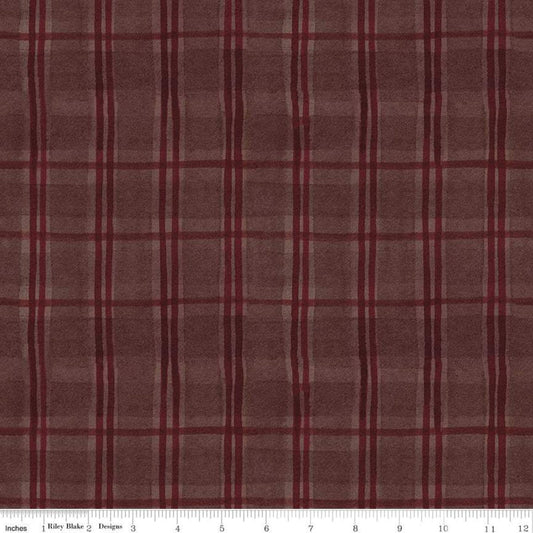 SALE For the Love of Nature Plaid C11376 Burgundy - Riley Blake Designs - Quilting Cotton Fabric