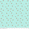 Fat Quarter End of Bolt Piece - Quilt Fair Strawberries C11352 Aqua - Riley Blake Designs - Berries Blue Green - Quilting Cotton Fabric