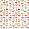 Fat Quarter End of Bolt - CLEARANCE Cook Book Dinner C11759 Daisy - Riley Blake  - Lori Holt - Pans Hot Pads on Off White - Quilting Cotton