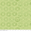 33" End of Bolt - SALE Best of She Who Sews Low Volume Spool Tops C11338 Green - Riley Blake - Sewing Vintage Thread Labels -Quilting Cotton
