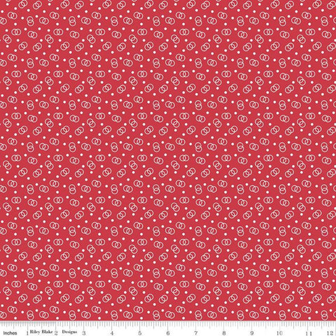 Cook Book Ring Toss C11762 Cayenne - Riley Blake Designs - Lori Holt - Circles Dots Red - Quilting Cotton Fabric