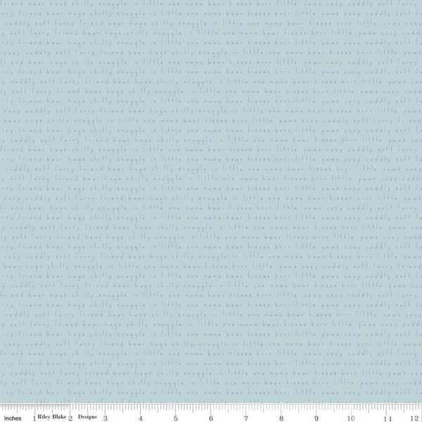 Fat Quarter End of Bolt - CLEARANCE Nice Ice Baby Cuddles C11603 Mint - Riley Blake Designs - Words Phrases Text - Quilting Cotton Fabric