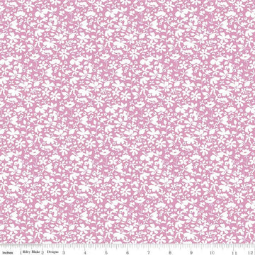 Fat Quarter End of Bolt - DEAL Misty Morning Floral C11583 Pink - Riley Blake Designs - White Flowers on Pink - Quilting Cotton Fabric