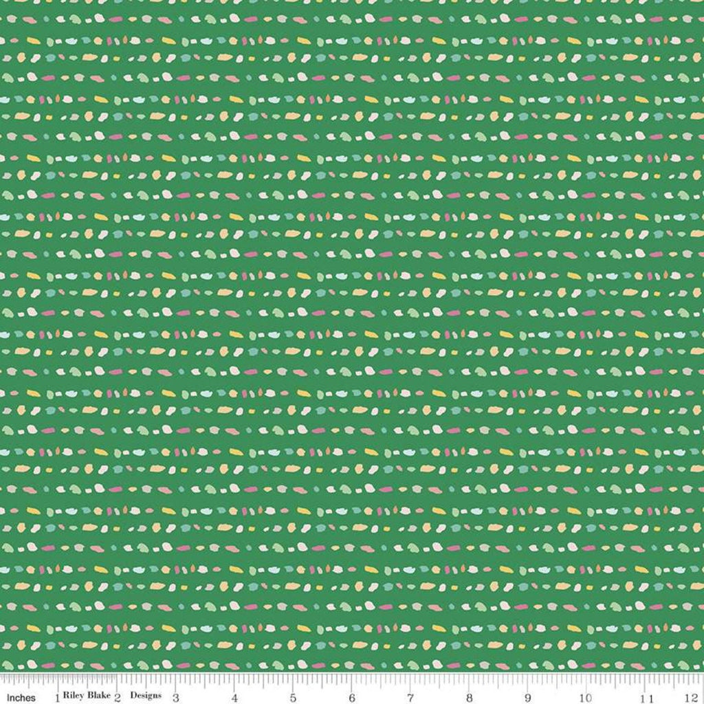 Fat Quarter End of Bolt - CLEARANCE Misty Morning Rows C11585 Green - Riley Blake  - Irregular Splotches - Quilting Cotton