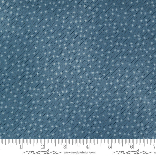 SALE 18" End of Bolt - Astra Starlet 16924 Armstrong - Moda Fabrics - Outer Space Star Stars Diagonal Stripes Blue - Quilting Cotton Fabric
