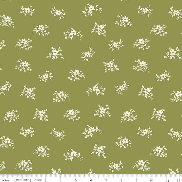 CLEARANCE 1 yd 18" end of bolt piece - Perennial WIDE BACK WB655 Olive - Riley Blake Designs - 107/108" Wide Green - Quilting Cotton Fabric