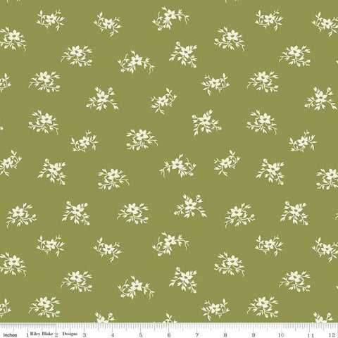 CLEARANCE 1 yd 18" end of bolt piece - Perennial WIDE BACK WB655 Olive - Riley Blake Designs - 107/108" Wide Green - Quilting Cotton Fabric