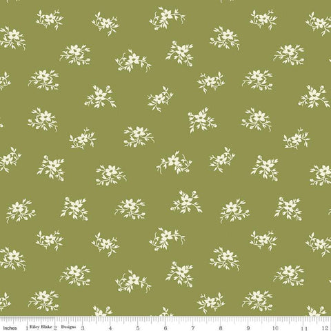 1 yd 18" end of bolt piece - SALE Perennial WIDE BACK WB655 Olive - Riley Blake Designs - 107/108" Wide Green - Quilting Cotton Fabric