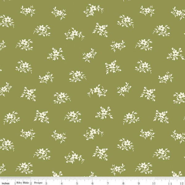 1 yd 18" end of bolt piece - SALE Perennial WIDE BACK WB655 Olive - Riley Blake Designs - 107/108" Wide Green - Quilting Cotton Fabric