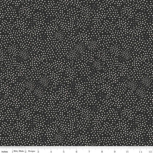 31" End of Bolt - SALE Honey Bee Criss-Cross C11706 Black - Riley Blake Designs - Small Crosses Xs - Quilting Cotton Fabric