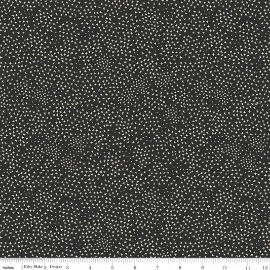 31" End of Bolt - SALE Honey Bee Criss-Cross C11706 Black - Riley Blake Designs - Small Crosses Xs - Quilting Cotton Fabric