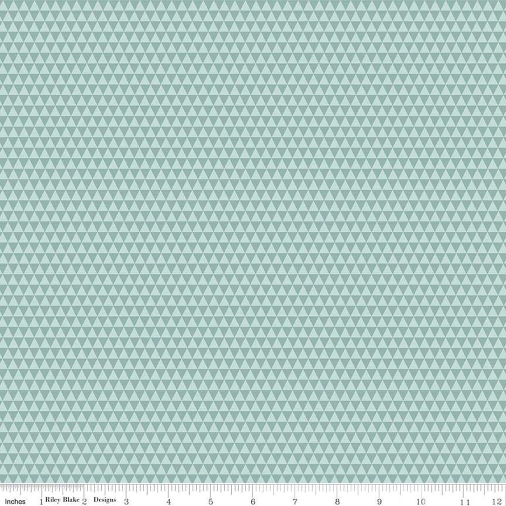 Fat Quarter End of Bolt Piece - CLEARANCE Cat's Meow Cat Ears C11634 Songbird - Riley Blake - Geometric Triangles - Quilting Cotton Fabric