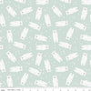 Fat Quarter End of Bolt - CLEARANCE Nice Ice Baby Polar Bears C11601 Mint - Riley Blake Designs - Snowflakes Green - Quilting Cotton Fabric