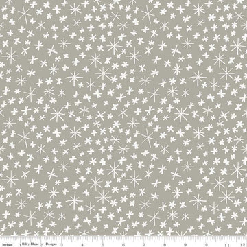 30" End of Bolt - Nice Ice Baby Snowflakes C11604 Gray - Riley Blake Designs - Snowflake Snow - Quilting Cotton Fabric