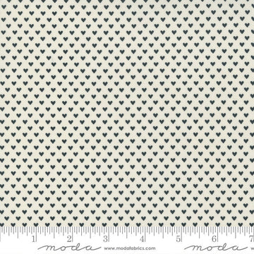 SALE Flirt Tiny Heart 55574 Cream Black - Moda Fabrics - Valentine's Day Valentines Hearts - Quilting Cotton Fabric