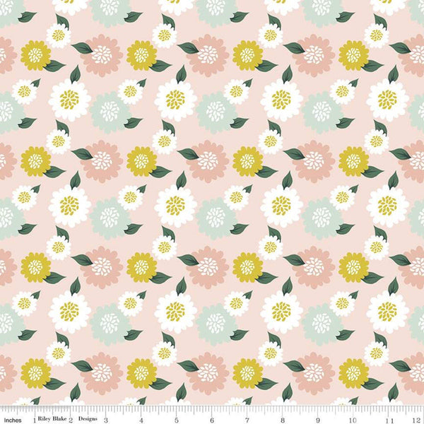 10" End of Bolt - SALE Hibiscus Flowers C11543 Blush - Riley Blake Designs - Floral - Quilting Cotton Fabric