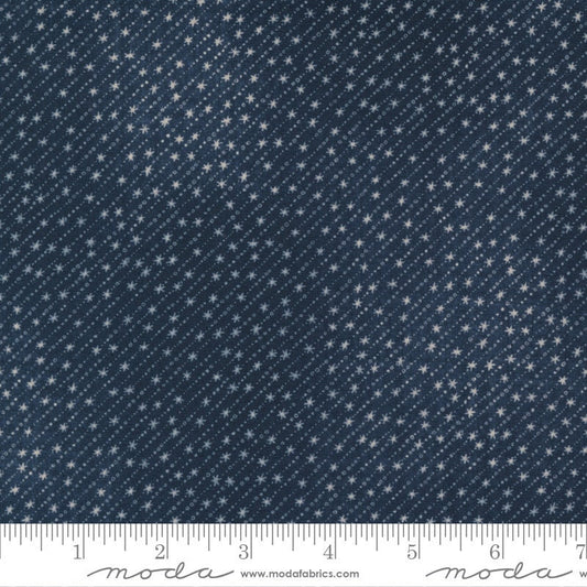 Fat Quarter End of Bolt - SALE Astra Starlet 16924 Eclipse - Moda Fabrics - Outer Space Stars Diagonal Stripes Dark Blue - Quilting Fabric