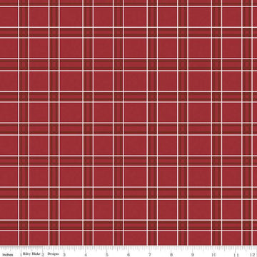 16" End of Bolt - SALE American Dream Plaid C11935 Red - Riley Blake Designs - Independence Day Patriotic - Quilting Cotton Fabric