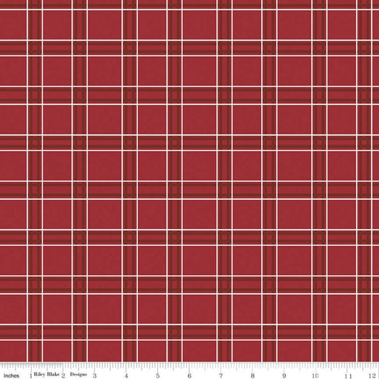 17" End of Bolt - SALE American Dream Plaid C11935 Red - Riley Blake Designs - Independence Day Patriotic - Quilting Cotton Fabric
