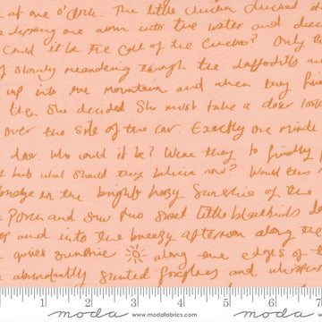 31" End of Bolt - SALE Meander Story 24582 Blush - Moda Fabrics - Text Writing Handwriting - Quilting Cotton Fabric