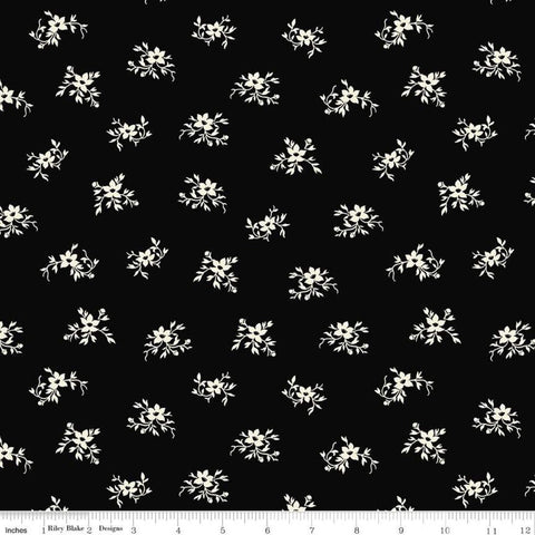 CLEARANCE 33" End of Bolt Piece - Perennial WIDE BACK WB655 Black - Riley Blake Designs - 107/108" Wide - Quilting Cotton Fabric