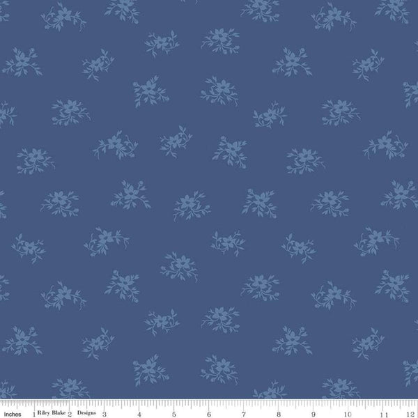 1 yard 7" End of Bolt Piece - SALE Perennial WIDE BACK WB655 Denim - Riley Blake Designs - 107/108" Wide Blue - Quilting Cotton Fabric