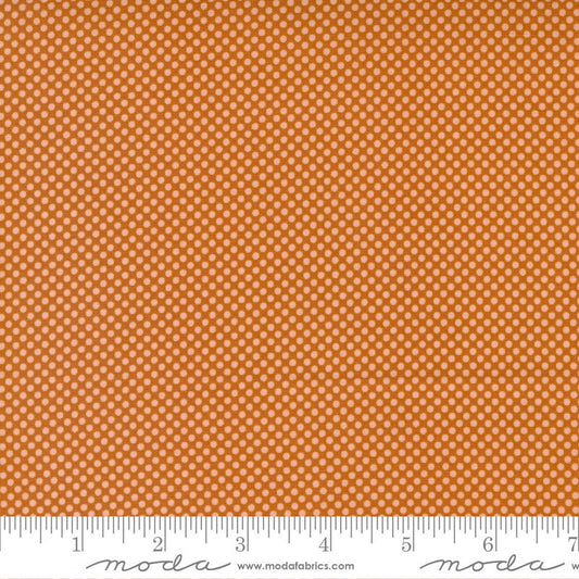 Fat Quarter End of Bolt - Meander Dot 24585 Saddle - Moda Fabrics - Polka Dots Dotted Brown - Quilting Cotton Fabric