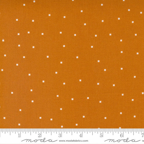 CLEARANCE Meander Tiny Square Dot 24586 Saddle - Moda Fabrics - Squares Brown - Quilting Cotton Fabric