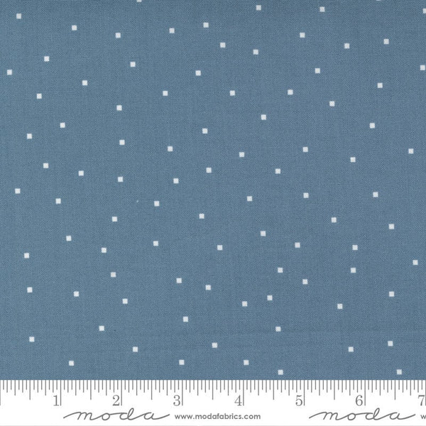 17" End of Bolt Piece - SALE Meander Tiny Square Dot 24586 Indigo - Moda Fabrics - Squares Blue - Quilting Cotton Fabric