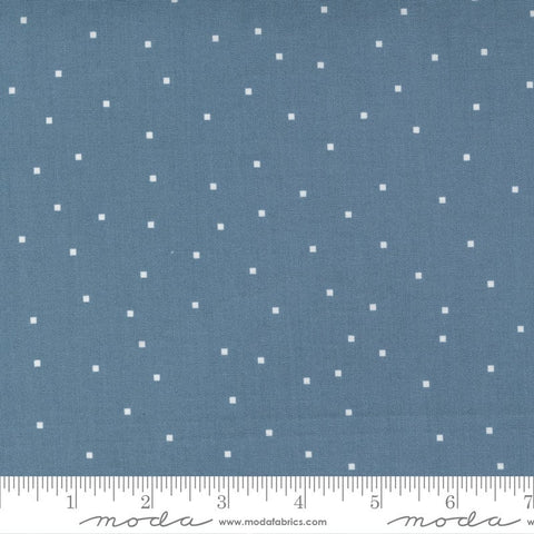 17" End of Bolt Piece - SALE Meander Tiny Square Dot 24586 Indigo - Moda Fabrics - Squares Blue - Quilting Cotton Fabric