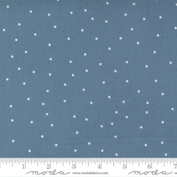 17" End of Bolt Piece - SALE Meander Tiny Square Dot 24586 Indigo - Moda Fabrics - Squares Blue - Quilting Cotton Fabric