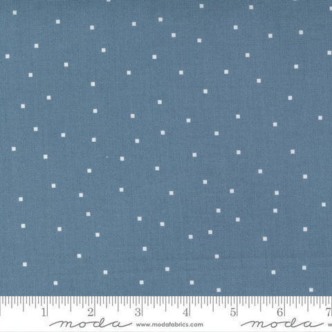 17" End of Bolt Piece - SALE Meander Tiny Square Dot 24586 Indigo - Moda Fabrics - Squares Blue - Quilting Cotton Fabric