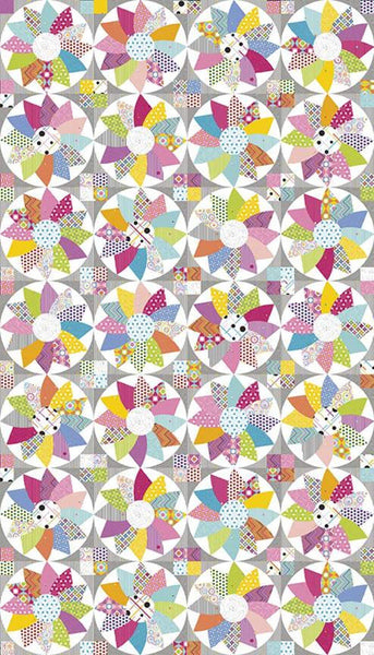 Fat Quarter End of Bolt - SALE Colour Wall Cheater Print CH11590 Multi - Riley Blake - PRINTED Applique Design -Quilting Cotton Fabric