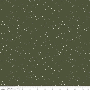 DEAL Blossom C715 Chive - Riley Blake Designs - Floral Flowers White Confetti Blossoms - Quilting Cotton Fabric